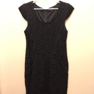 Floral Lace Black Dress